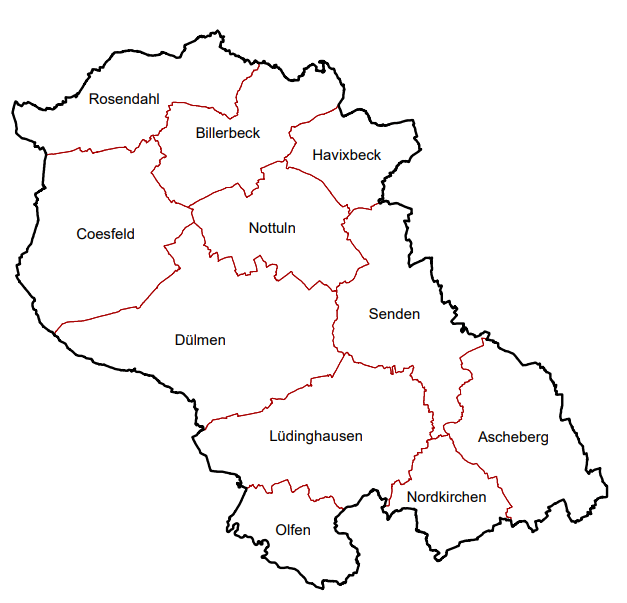 Städte + Gemeinden - Kreis Coesfeld