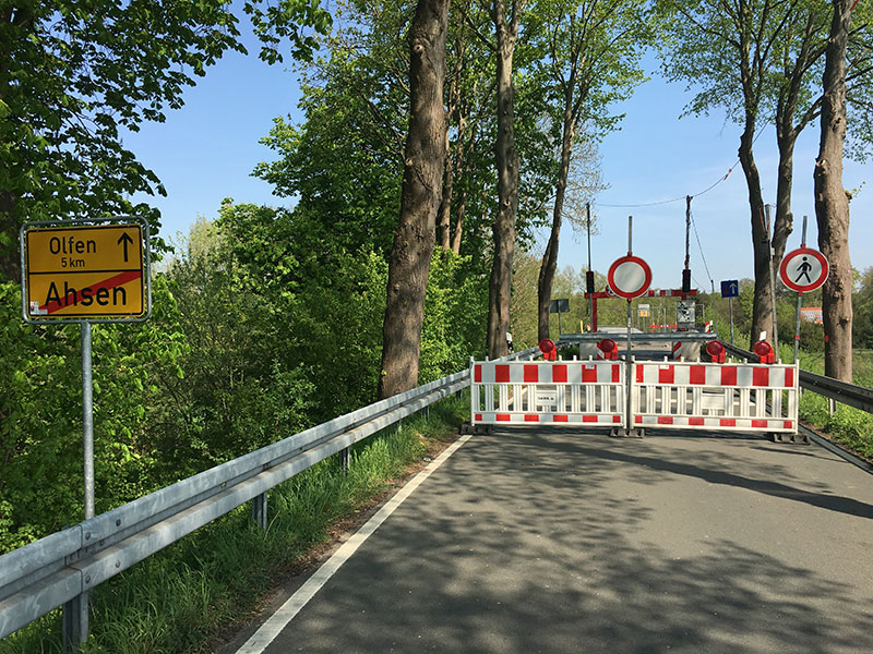 Sperrung der Lippebrücke in Datteln-Ahsen