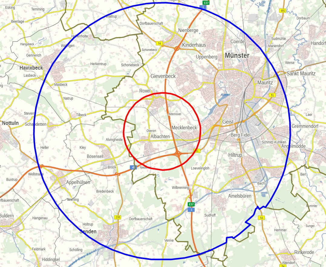 Die Restriktionszonen für die drei betroffenen Gemeinden des Kreises gelten nicht mehr (Bildquelle: Kreis Coesfeld).