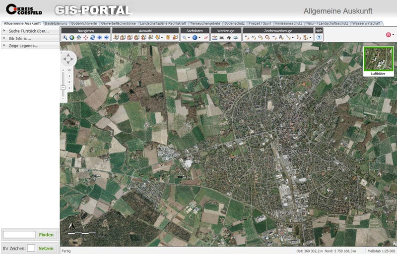 Bildschirmfoto GIS-Portal Kreis Coesfeld