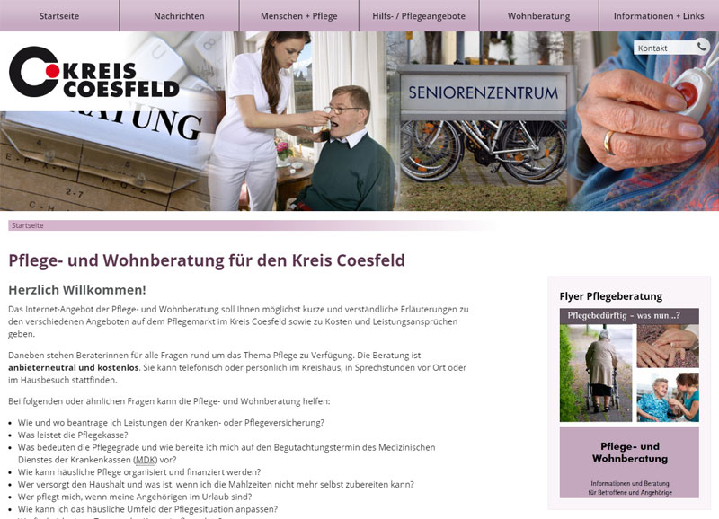 Bildschirmfoto "menschen-und-pflege.kreis-coesfeld.de"