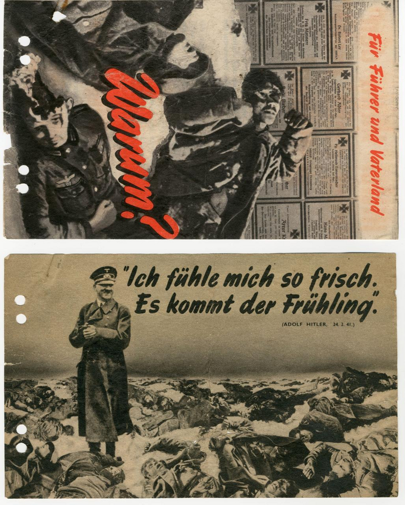 Flugblätter der Alliierten, die über dem Kreis Lüdinghausen abgeworfen wurden.