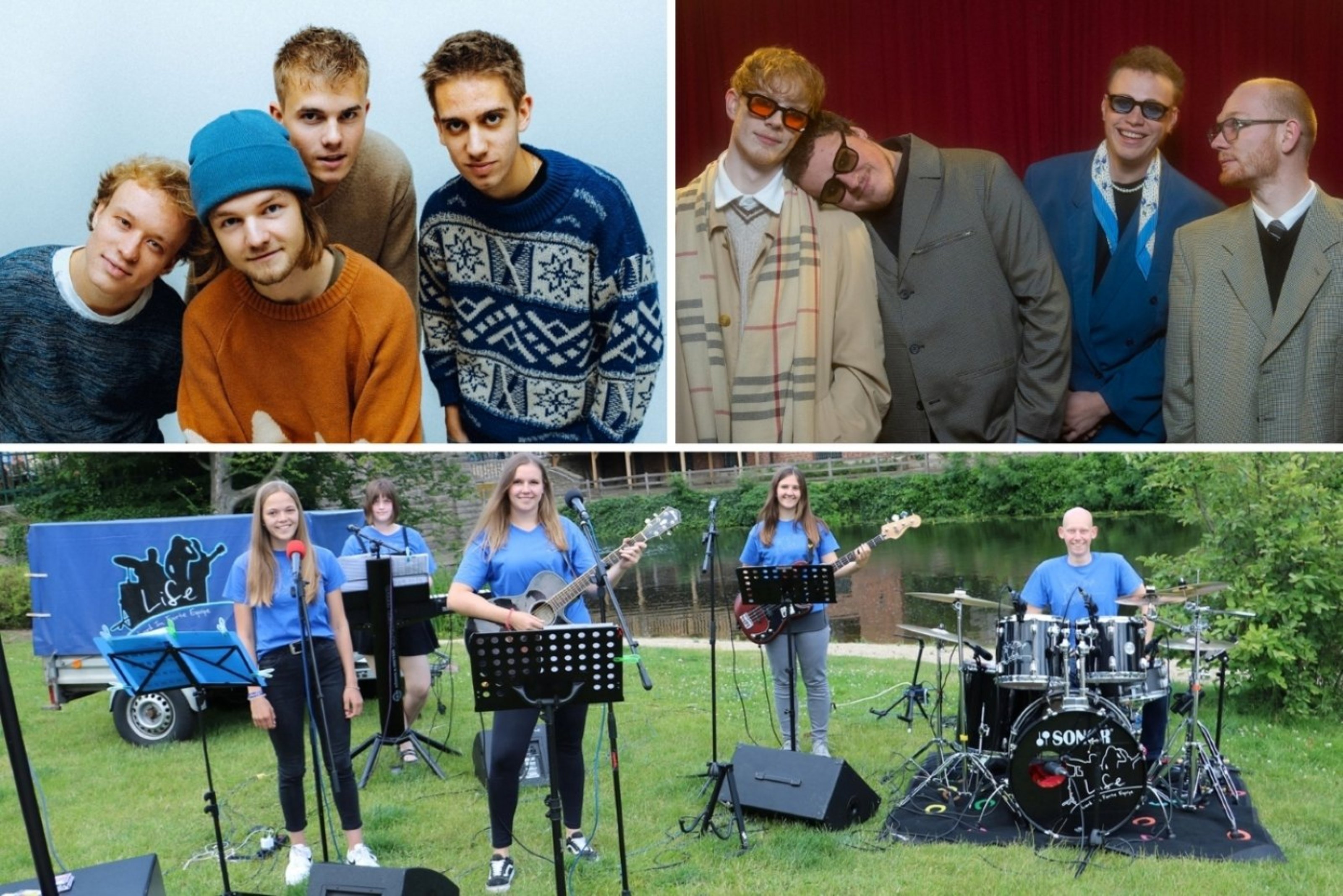 Die drei Bands, die bei der KnightNight auf Burg Vischering  spielen