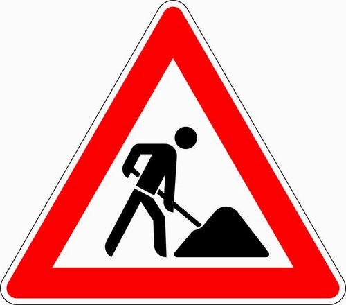 Das Verkehrszeichen Baustelle.