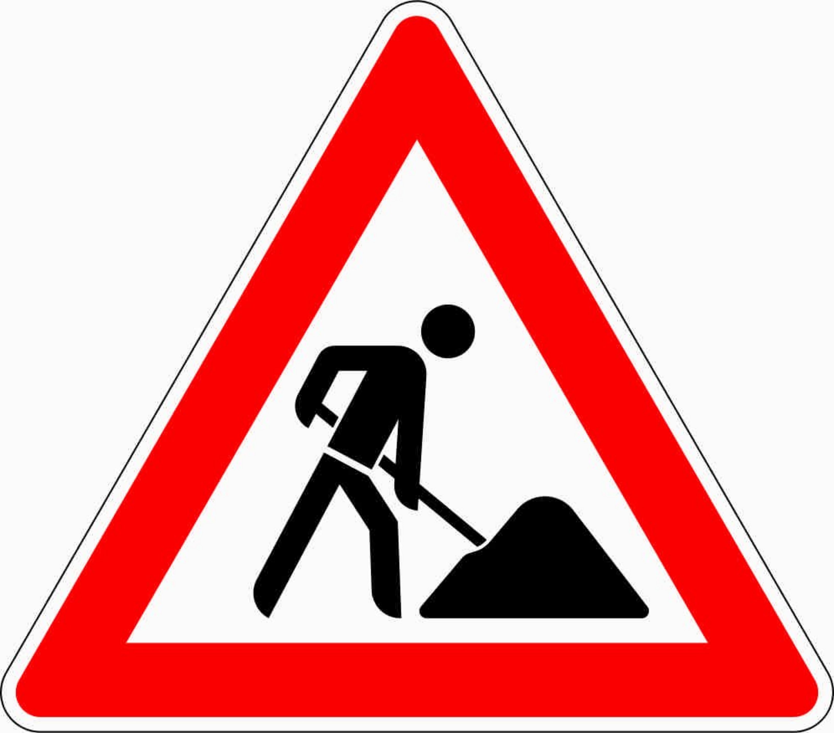 Das Verkehrszeichen Baustelle.