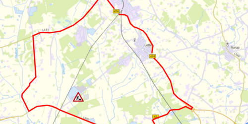 Kartenausschnitt mit den eingezeichneten Umleitungen.