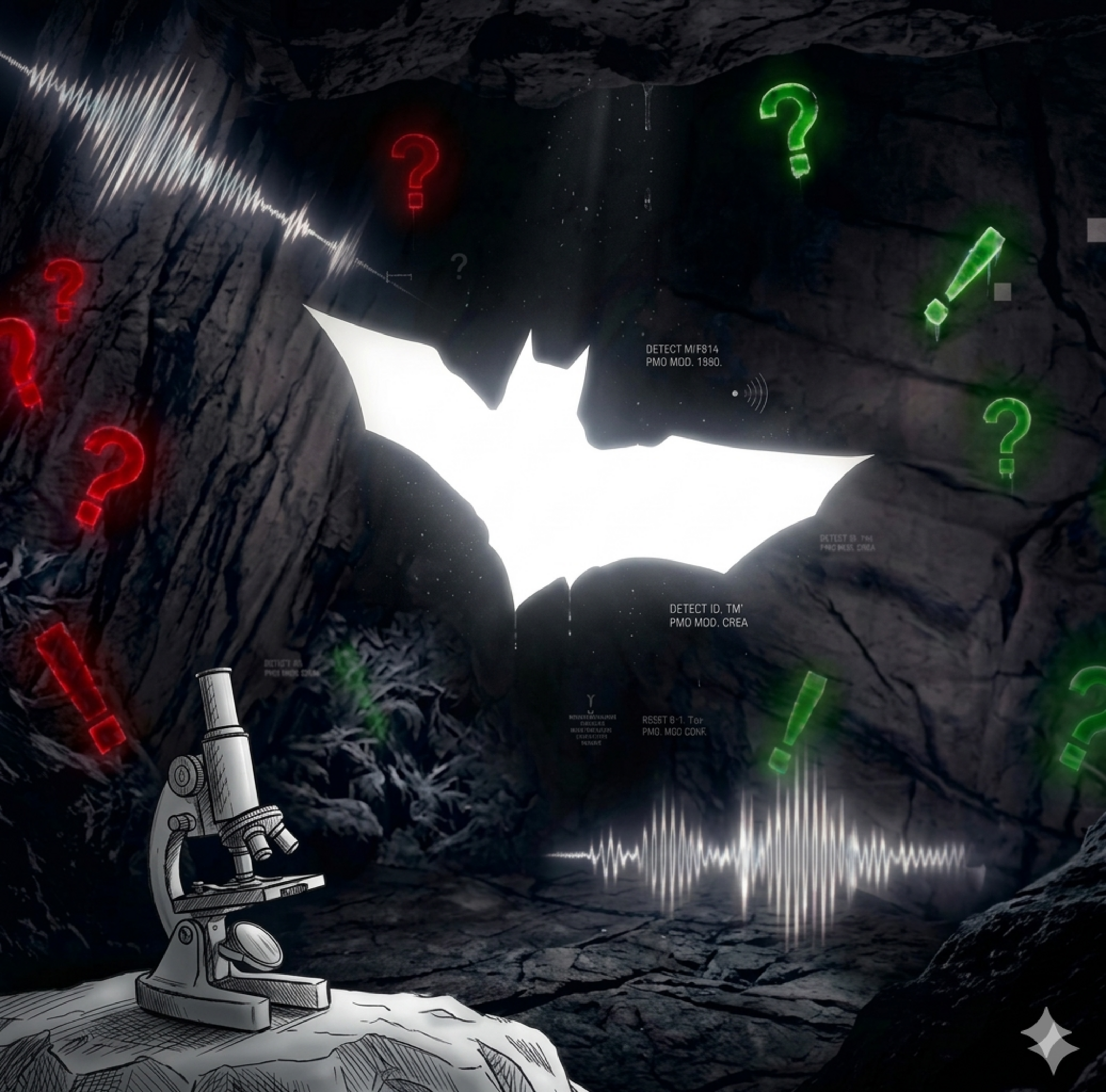 Fledermausaufnahme in nächtlicher Szenerie (c) Dagmar Fritz & KI